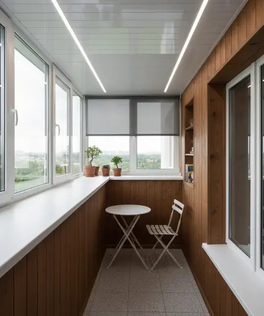 Балкон під ключ з виносним склінням Винос балкона по підвіконню у Києві | Стандарт Вікна 6